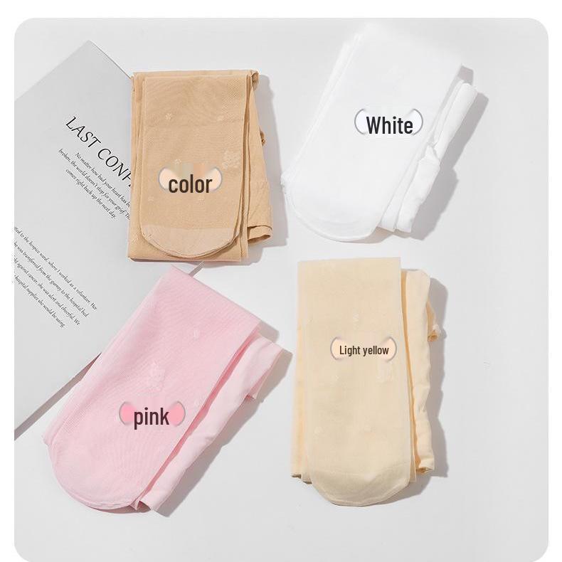 Детские летние кружевные противомоскитные колготки - Белые тонкие девятиточечные носки для танцев