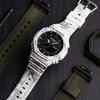 Casio Серия «Снежный камуфляж» Сменный ремешок Водонепроницаемые и ударопрочные Спортивные часы Кварцевый механизм Пластиковый ремешок Японские и GAE-2100GC-7APR