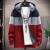 2024 Winter Men Sweater Add Velvet Cardigan Patchwork Color Stand Collar Male Casual Zipper Knitted Thick Warm Sweatercoat
