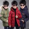 Толстая теплая зимняя куртка для мальчиков с длинным капюшоном, верхняя одежда для мальчиков, ветровка для детей