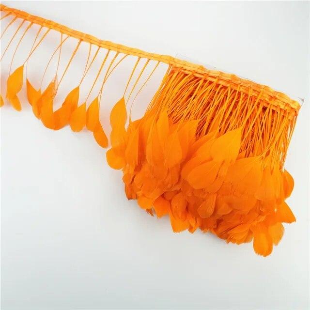 2Meters Goose Feather Trim Ribbon Tape Crafts Fringe Tassel Feathers Artificial Decorations Wedding Handicraft Accessories Decor