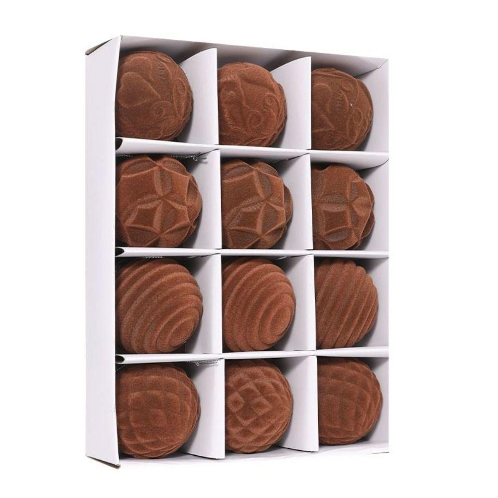 12pcs Plastic Flocked Christmas Tree Ball 6cm Christmas Tree Decorations  Engagements