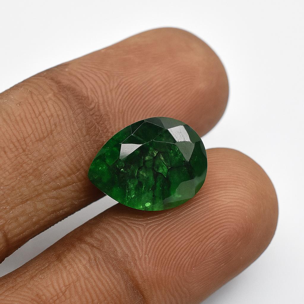 Natural Green Emerald Pear Cut 5.90 Ct Loose Gemstone For Gift