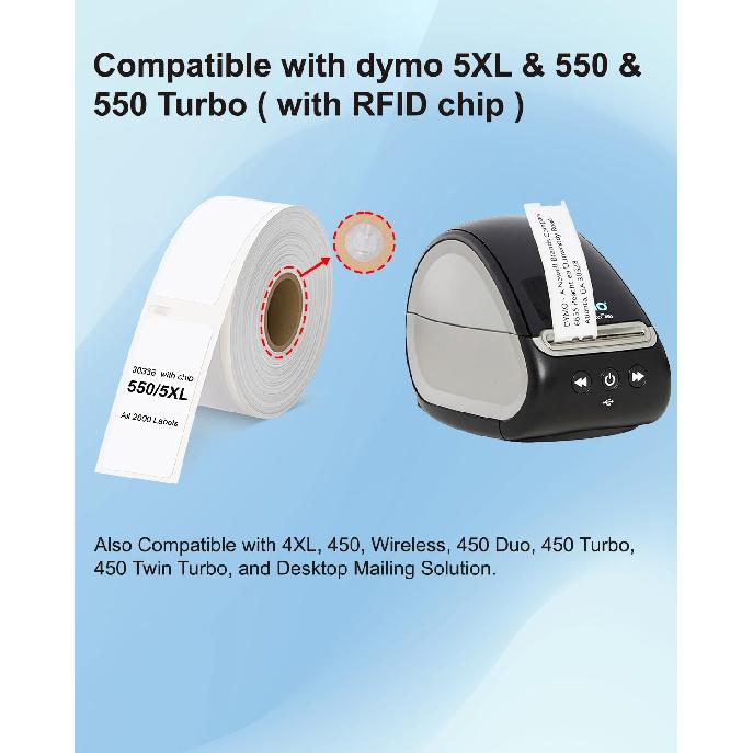 Weemay 30336 FNSKU Barcode Labels, Compatible for DYMO LabelWriter 5XL 550 550 Turbo 4XL 450 Wireless 450 Duo, 1" x 2-1/8", 25mm x 54mm Label with