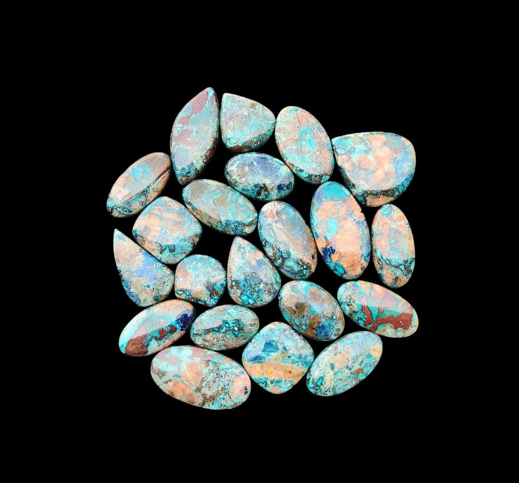 Целебный драгоценный камень, натуральный польский азурит-малахит, кабошон, партия драгоценных камней, смешанная форма и партия кабошонов всех размеров.