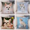 Cute Pet Animal Pillowcase Decorative Cute Puppy Chihuahua Pillowcase Soft Plush Cushion Cover for Car Sofa Home 45x45cm