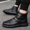 Ботинки Мартины Мужские Высокие Мужские Туфли В Британском Стиле Черные Ботинки Повседневные Трендовые Кожаные Сапоги Мужские