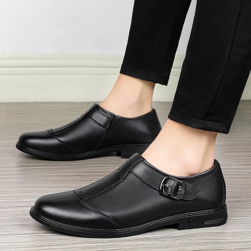 Мужские оксфорды на шнуровке, осенние, из натуральной кожи, модные, для отдыха, деловые, повседневные, мужские туфли, дышащие, массивные, рабочие, мужские туфли