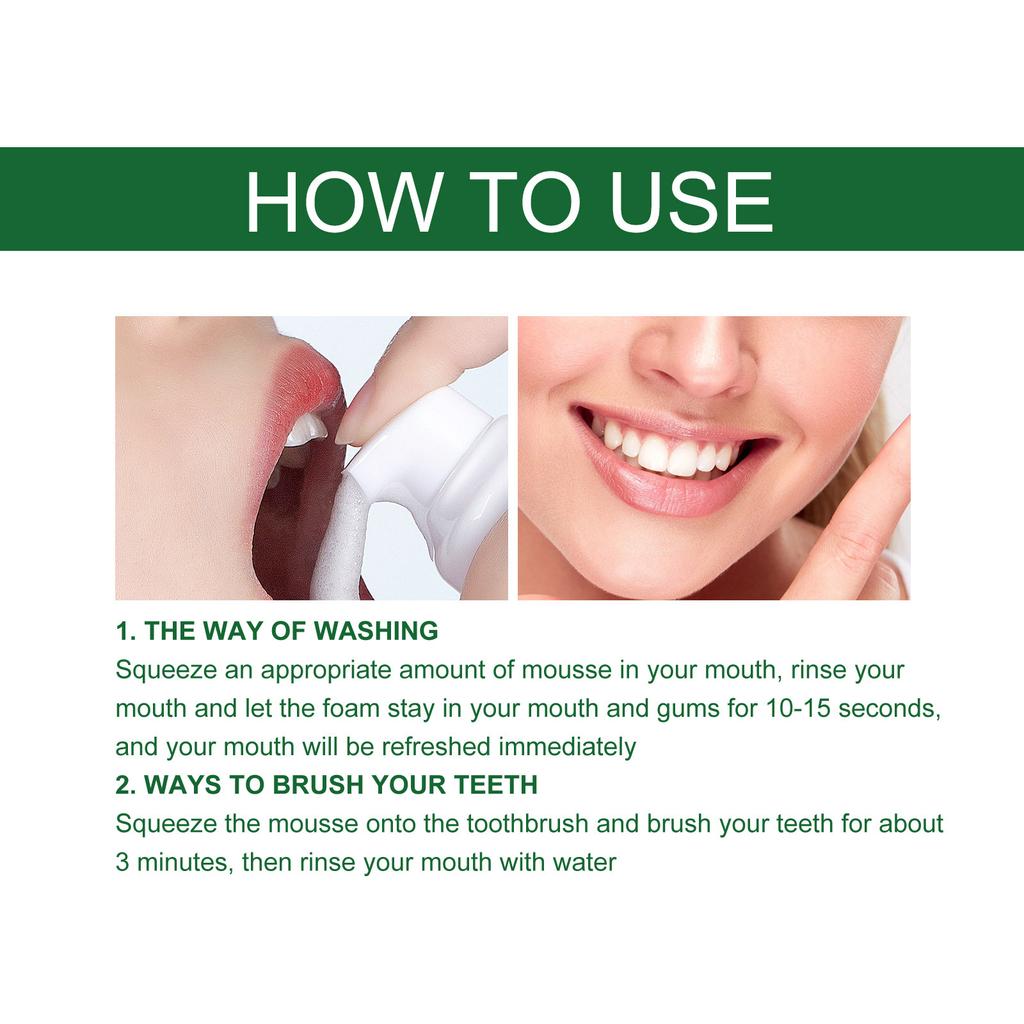 EELHOE Teeth Whitening Mousse Toothpaste Dental Bleaching Deep Cleaning Removes Stains Dentistry Tool Fresh Breath Oral Hygiene Product 60ml