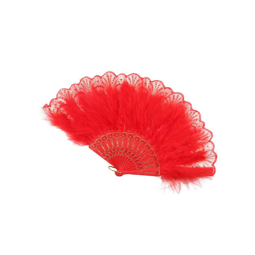 For Lolita Handmade with Pendant Dance Hand Fan Party Decor Feather Folding Fan Wedding Gift