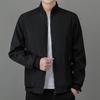 Men's Business Jacket with Stand Up Collar and Warm Fleece Jacket