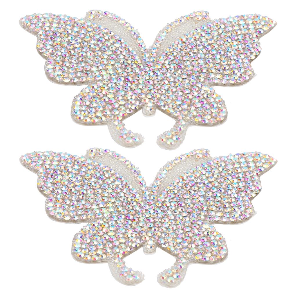 Crystal Butterfly Sticker Shiny Adhesive Hot Rhinestone for Decoration Clothing Automobile ComputerAB Color