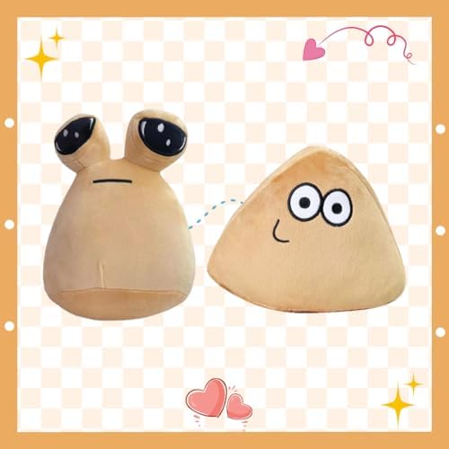Pou Alien Plush Toy 22cm Cartoon Anime Stuffed Animal Pet for Kids, Bedroom Decor, Birthday Christmas Gift for Boys Girls Fans