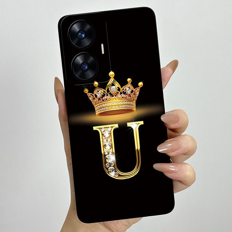 Для Realme C55 RMX3710 Роскошный Чехол-Крышка с Буквами-Коронами Мягкий Силиконовый Чехол для Телефона Для Realme Narzo N55 C 55 RealmeC55 NarzoN55 Бампер