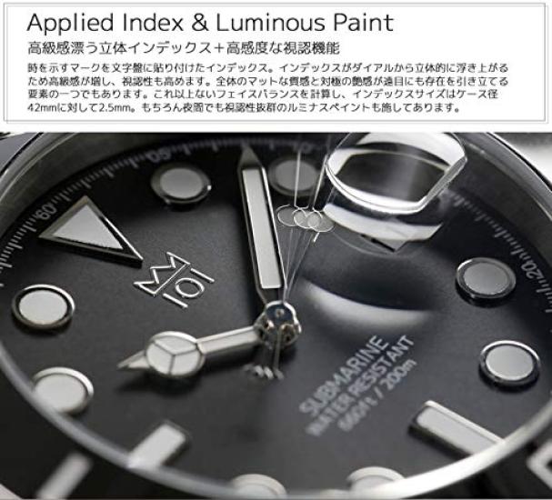 HYAKUICHI 101 Кварцевые Дайверские 20 АТМ Водонепроницаемые Керамика Металлический Ремешок №1Z Мужские Часы, Ударопрочные, Безель, Календарь, (черный)