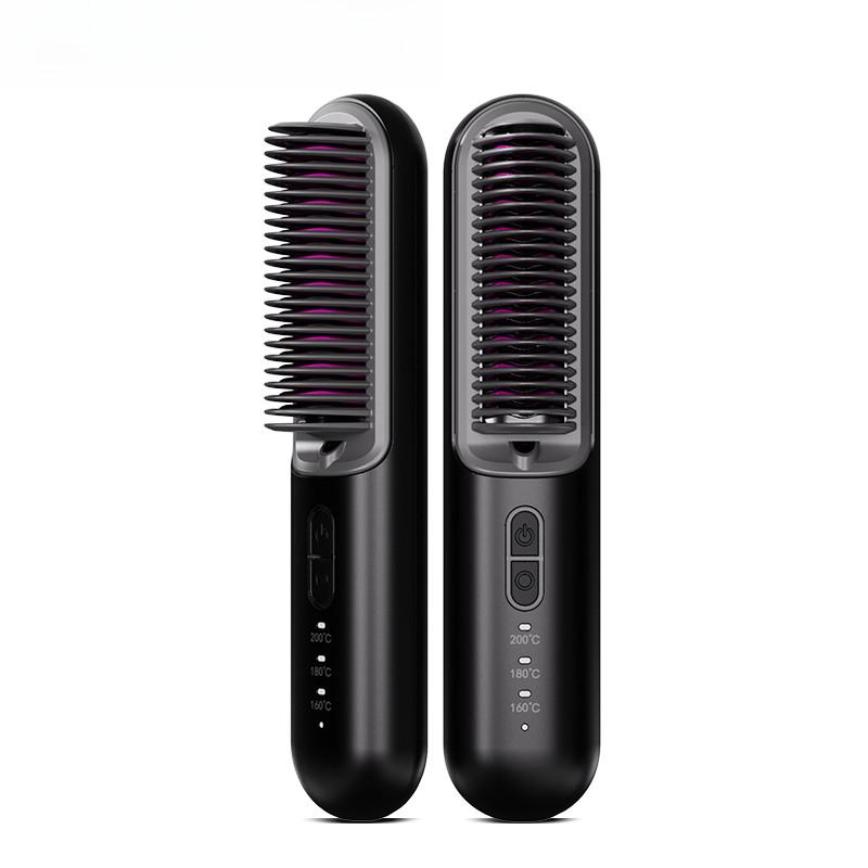 Wireless Hair Straightener Comb Negative Ion Hair Care Hair Curler USB Rechargeable Professional Hair Straightening Brush