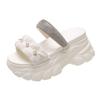Pearl Rhinestone Slippers Women Summer Outside Wear Fashion Sandals Platform Wedegs Leisure Slipper 8cm High Heeled Slides Shoes