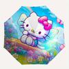 Hello Kitty,Fantasy Garden Automatic Folding Umbrella-Simple 8-Rib Design, Bright Cartoon Pattern, Durable Iron Frame, Suitable For Travel,