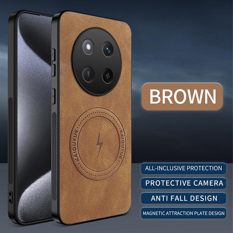 Магнитный чехол с текстурой кожи для беспроводной зарядки для Honor X9C HonorX9C 5G Ударопрочный чехол для телефона