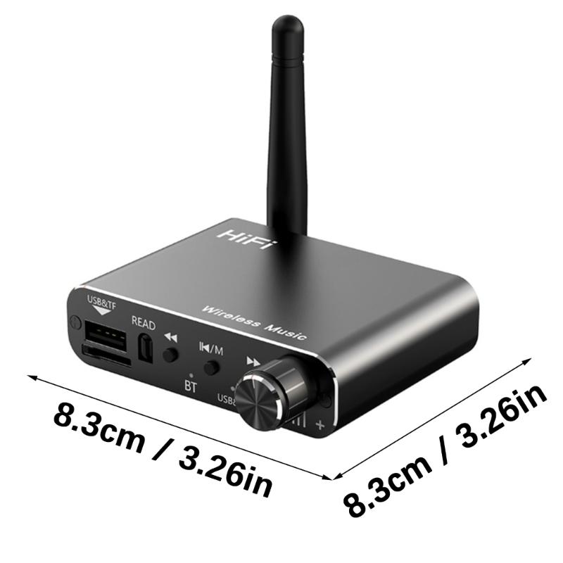 Компактный беспроводной Bluetooth-совместимый 5.4 аудиоприемник-адаптер для автомобиля, домашнего использования, с Auxs выходом, USB, воспроизведением с TF-карты