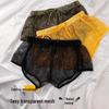 Men's Mesh Flat-Leg Breathable Hollow Transparent Home Shorts