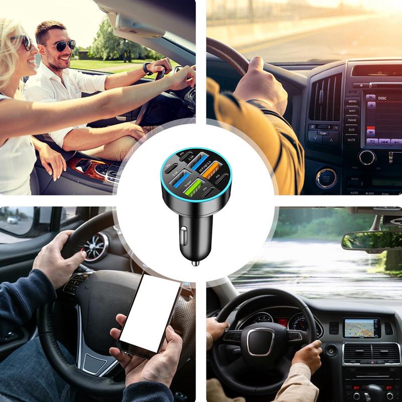 Мощный USB-адаптер Высокоскоростная зарядка Автомобильное зарядное устройство 66 Вт USB-зарядка для телефона С несколькими портами Запасные части для интерьера автомобиля