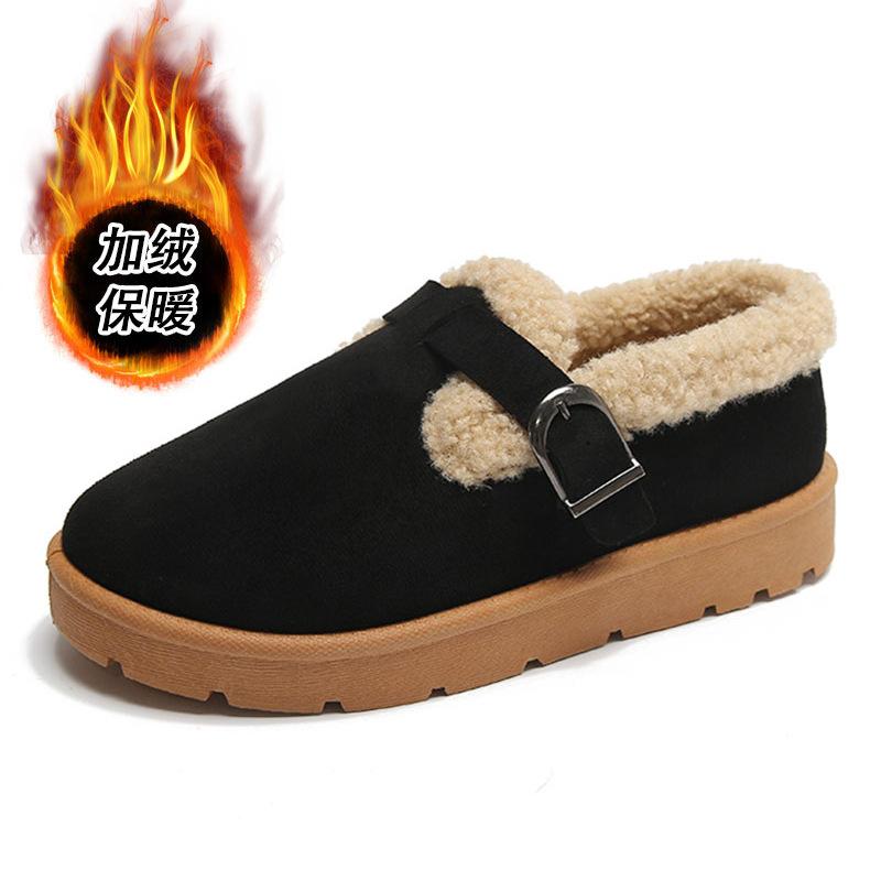 Мода Мода Круглый Носок Элегантные Женские Зимние Ботинки Зимние На Плоской Подошве Износостойкие Студенческие Плюс Бархат Теплые Женские Хлопковые Ботинки Высокие Ботинки