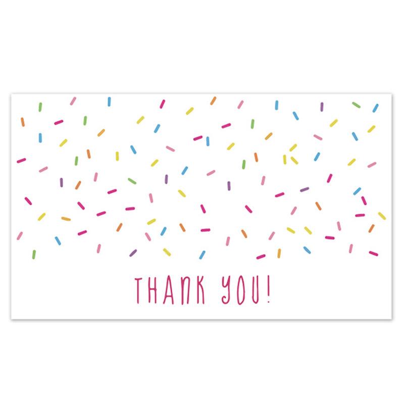 Black Thank You Greeting Cards, 50 Sheets/Pack