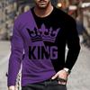 Винтажная Мужская Летняя Футболка с 3D Печатью King King, Повседневная, с Длинным Рукавом, Оверсайз, Модный Пуловер, Мужская Одежда