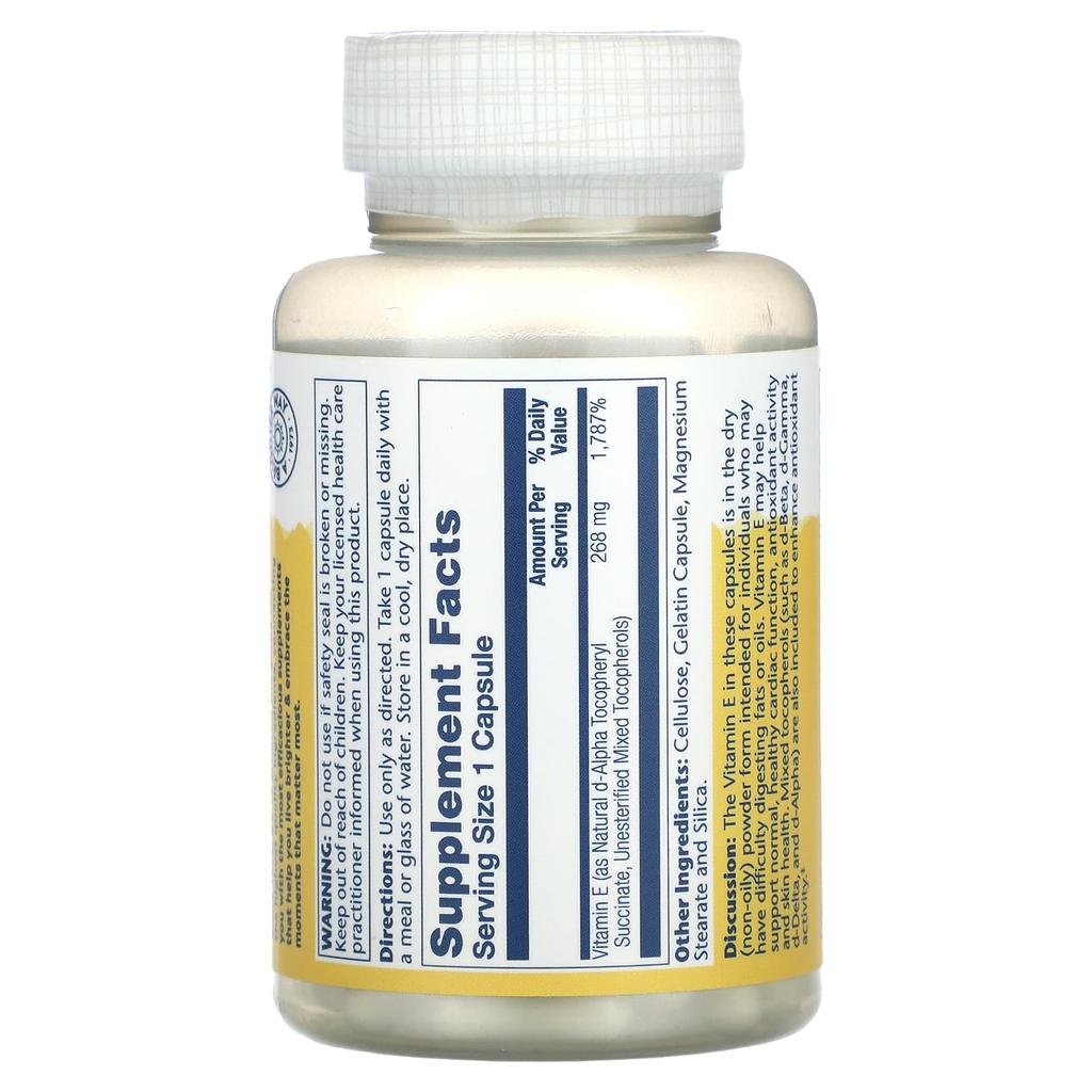 Vitamin E in dry form, 268 mg, 100 capsules