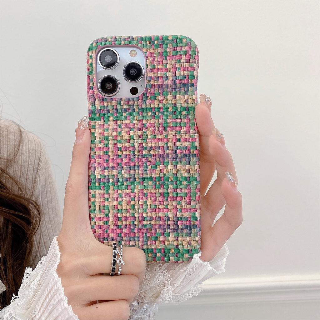 Роскошный Плетеный Классический Стиль В Сочетании С iPhone 15 14 13 12 11 Pro Max PU Одиночный Чехол Адаптивный Чехол Защитный Чехол