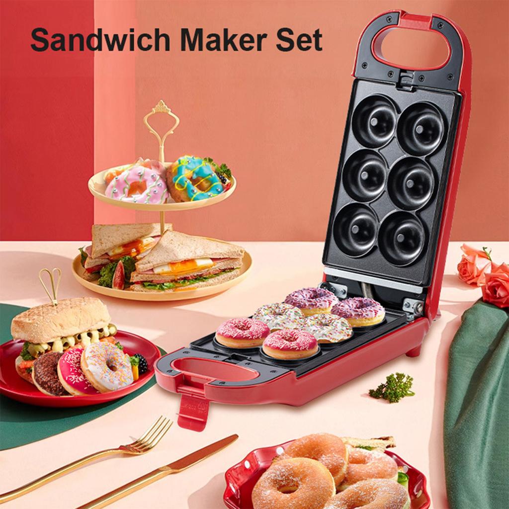 6 In 1 Donut Machine Waffle Machine Sandwich Machine Fried Dough Stick Machine Home Egg Tart Cake Breakfast Machine