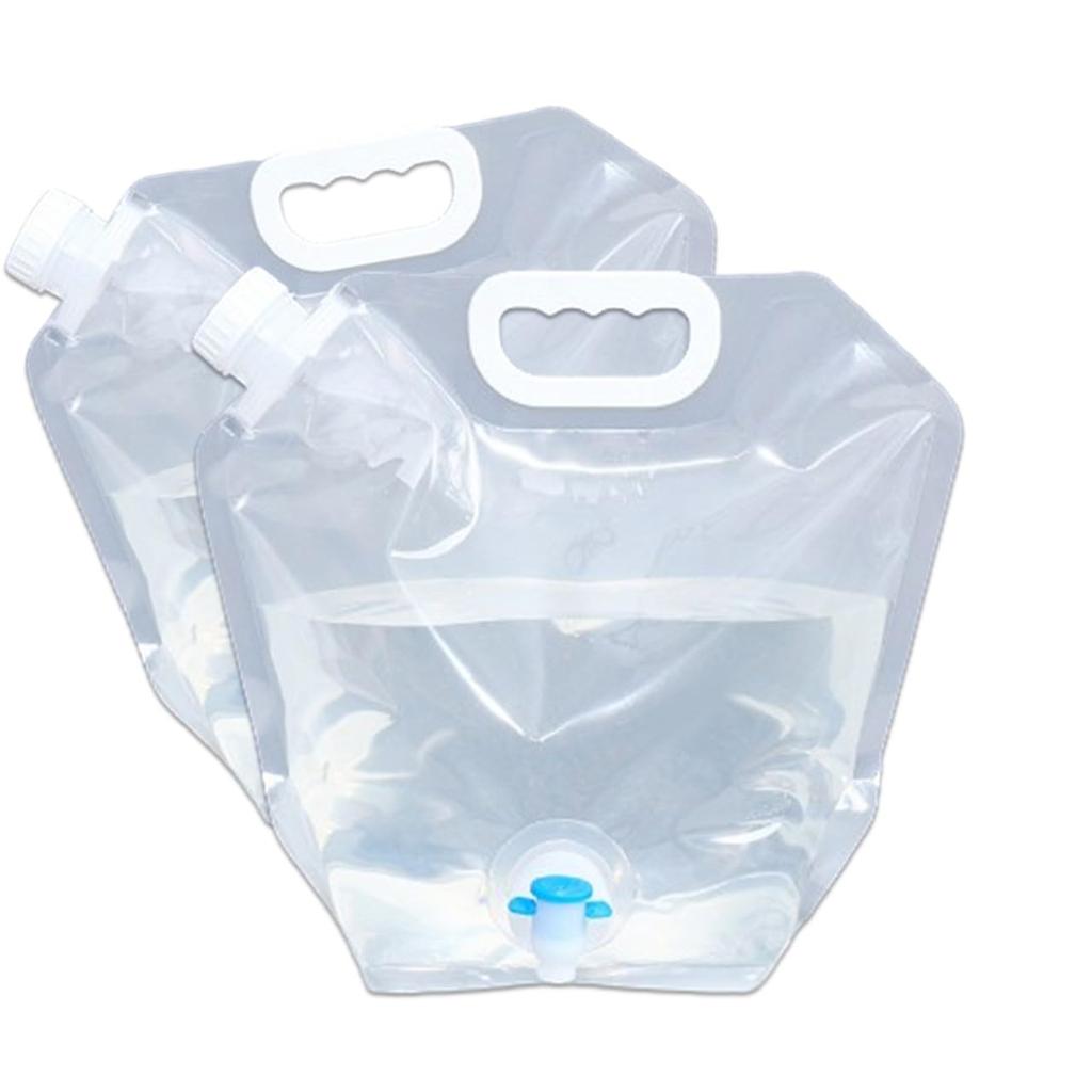 KAMIHO Water Supply Water Supply Pocket for Easy To Use with Central Cock Bag, Tank, Tank, Camping, Leisure, Disasters, (Clear, 10l)