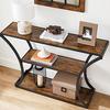 Console Table, Hallway Table, Curved Legs, Extended Top, For Living Room, Hallway, Bedroom, Vintage Brown/Black