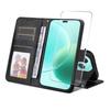 For Honor 400 Lite PU Leather Wallet Case ENKAY HAT PRINCE Phone Stand Cover with Tempered Glass
