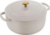 Ballarini Round 24cm Cream Pot Cast Metal Enamel Pot IH Compatible Japanese "Bellamonte White" Two-handled [Authorized Product] Z1023-634