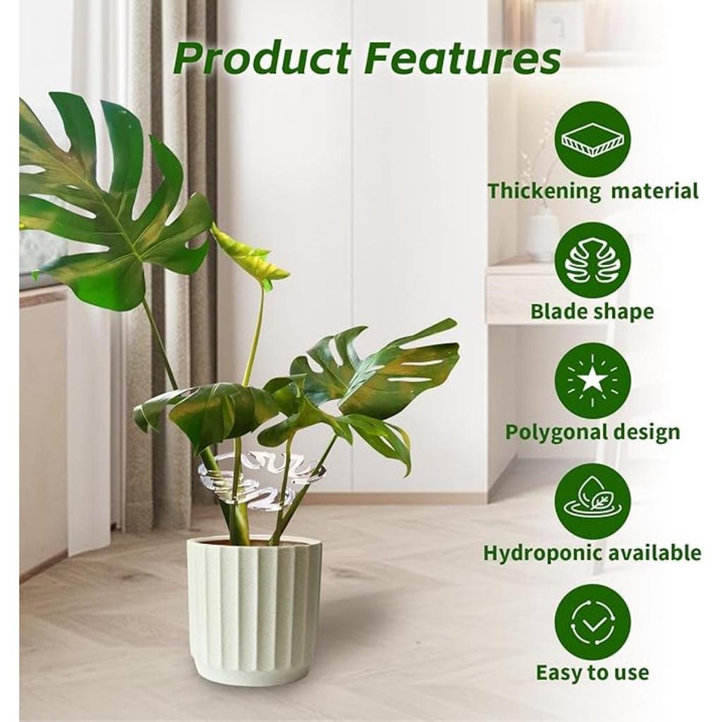 Plant Support Stakes Monstera Shaped Plant Stand, Acrylic Flower Shape Plant Growth Accessories for Indoor Outdoor Plants