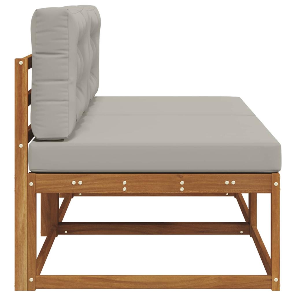 Outdoor Middle Sofa with Cushions 2 Pieces Natural