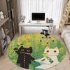 1PC Cat Wedding Office Round Area Rug,  Mat Suitable ForOffice, Under Office Chairs Bedroom Living Room Home Decor, Room Deco