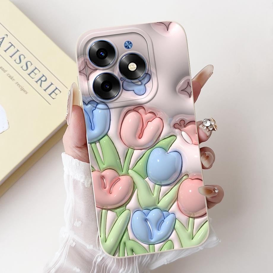 Чехол для Tecno Spark Go 2024 Tecno Spark 20c 20 Pop 8 Funda Эстетичный Мультяшный Панда Кролик Защита Камеры Матовый Мягкий Чехол