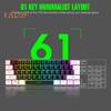 Проводная механическая игровая клавиатура с RGB-подсветкой, универсальная 61 клавиша, мини-проводная офисная клавиатура с мышкой
