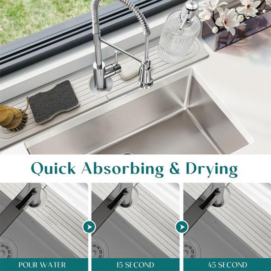 Коврик для смесителя Супер впитывающий каменный поддон для раковины Предотвращает накопление влаги Быстросохнущая подставка