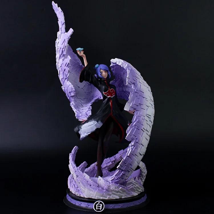 37cm Ninja GK Konan CS Uchiha Clan With Soil Action Anime Figure Akatsuki Model Decorate De Luz Kpop Juguetes Zabawki Gift