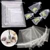 Wedding Party Supply Jewelry Packing Drawstring Pocket Gift Bags White Pouches Organza Gauze Sachet