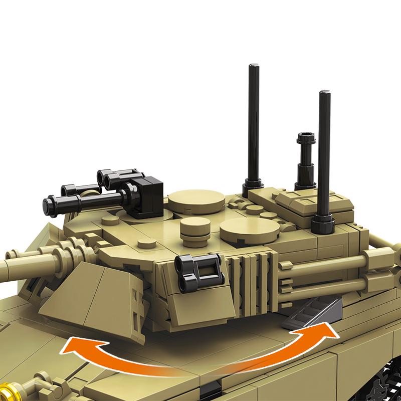 Набор M1A2 Основной боевой танк 605 шт. Детская развивающая игрушка-конструктор Рождественский подарок Подарок на день рождения
