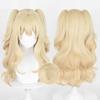 Aihara Yuz Cosplay Wig Anime Long Light Blonde With Double Ponytails Heat Resistant Synthetic Hair Halloween Wigs + Wig Cap