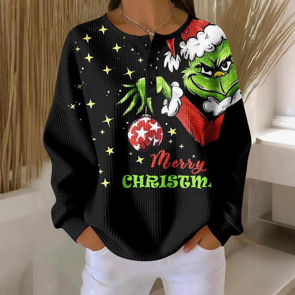 Women's Casual Shirts Long Sleeve Tops Button Up V Neck Loose Knit Fall Favorites For Women