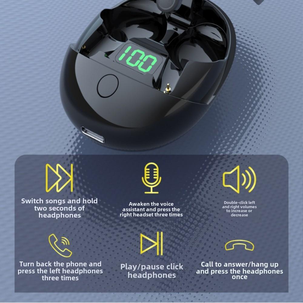 New Bluetooth Headphone Cover Innovative Design Jerry Chip 5.3 Waterproof Transparent Long Life