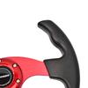 TIYPEOR 330mm Auto Racing Steering Wheel Flat Black Leather 6 Bolts Universal Sports Steering Wheel With Red Spoke