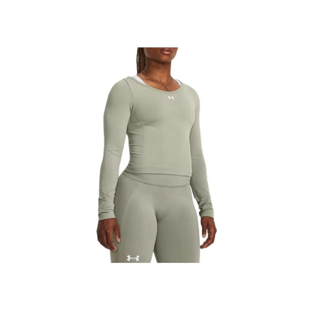 Under Armour Свитшот с коротким рукавом и круглым вырезом с логотипом, женский, серый 1379150-504